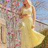 Romantic Muse Eyelet Midi Dress in Yellow Image - 1