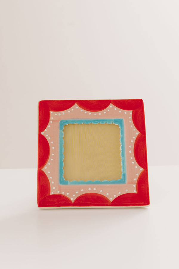Cherished Moments Stoneware Mini Photo Frame in Red Image - 2
