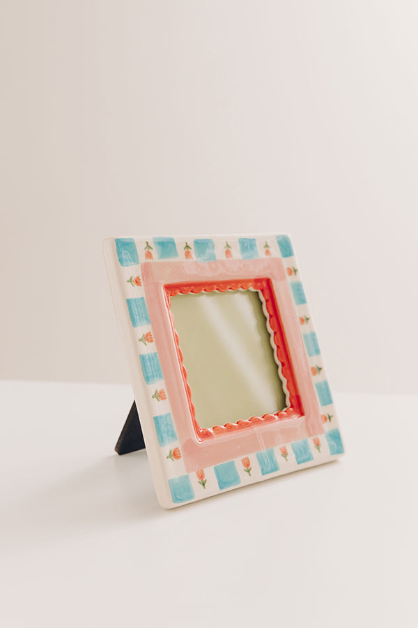 Cherished Moments Stoneware Mini Photo Frame in Blue Image - 1