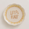Let's Eat Scalloped Stoneware Mini Plate Image - 1