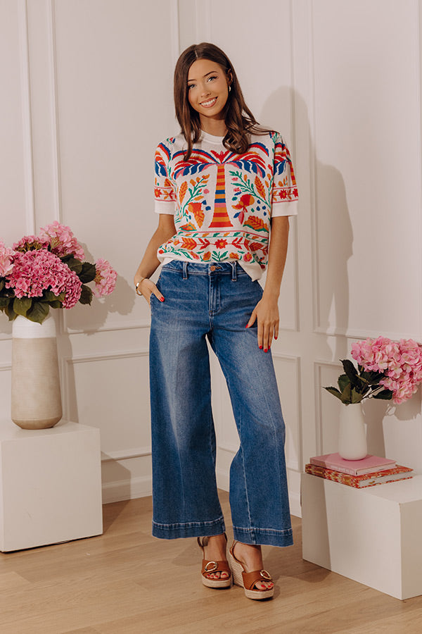 Sweet Statement Floral Knit Sweater Top Image - 1