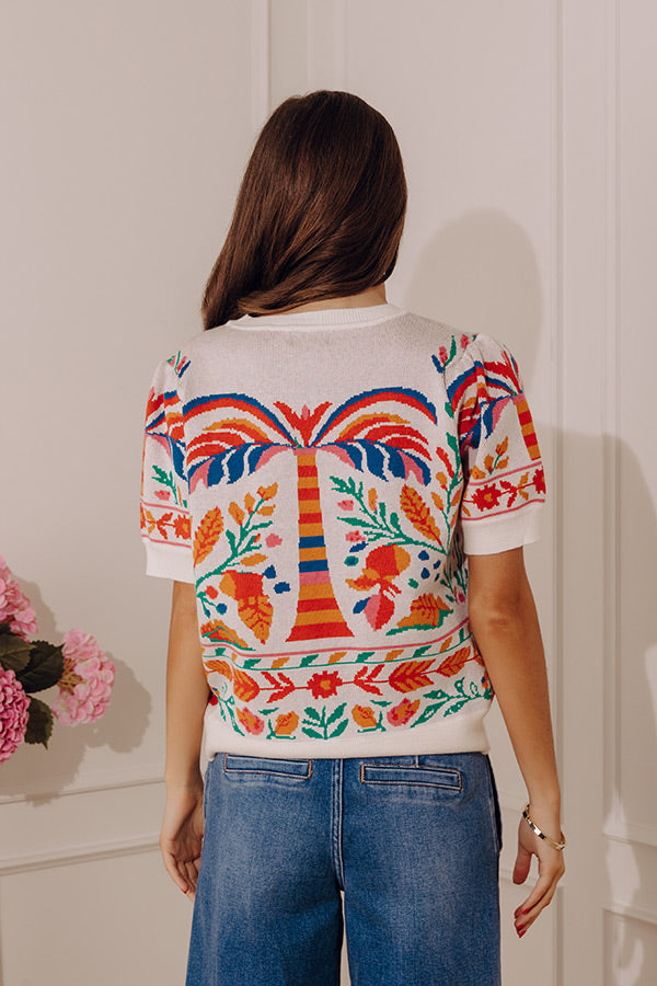 Sweet Statement Floral Knit Sweater Top Image - 4