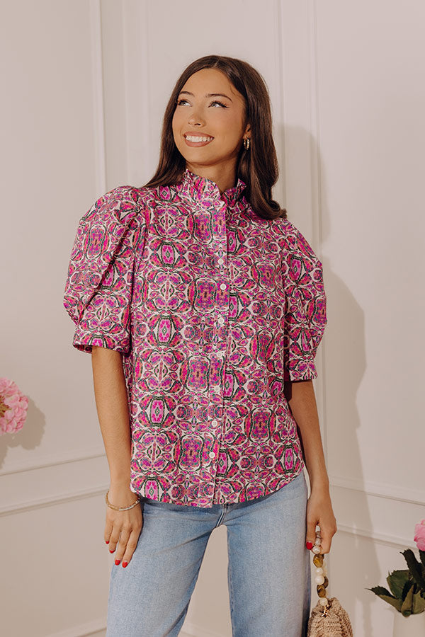 Uptown Pretty Button Up Top Image - 1