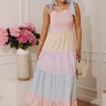 All Smiles Smocked Color Block Tiered Maxi Dress Image - 1