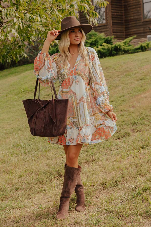 Full Hearted Patchwork Floral Mini Dress Image - 1