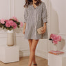 Everyday Icon Stripe Shirt Dress in Ivory Image - 1