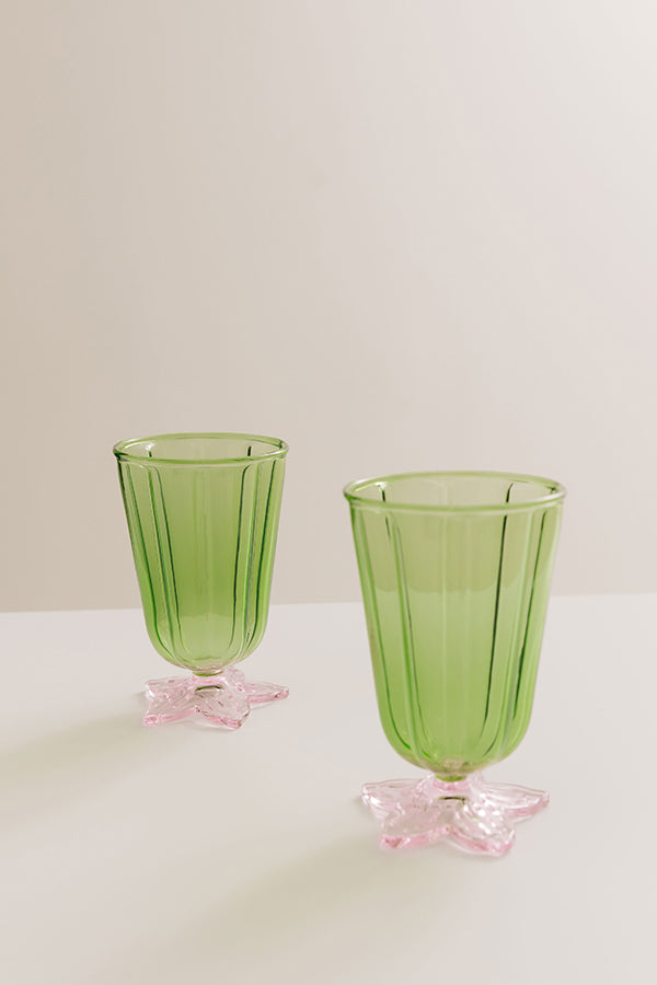 Flower Party Fluted Drinking Glass Image - 1