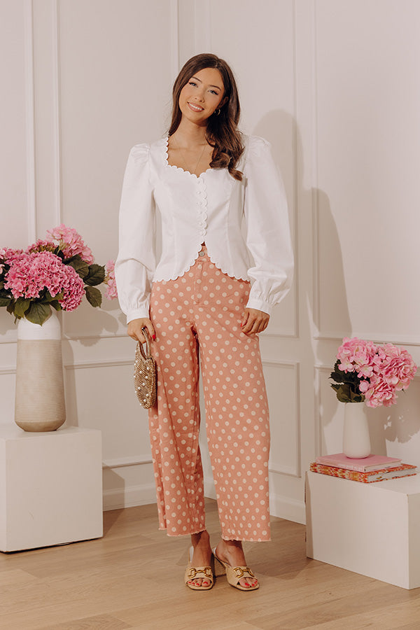 In The Spotlight High Waist Wide Leg Jeans in Peach Blush Image - 2