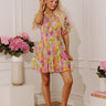 Petals and Prosecco Floral Pleated Mini Dress Image - 1