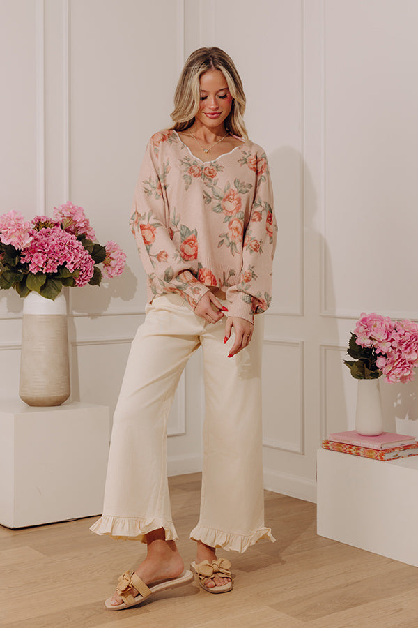 Morning Stroll Floral Knit Sweater Image - 4