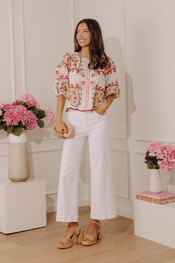 Bloom and Bliss Floral Embroidered Gingham Top Image - 3