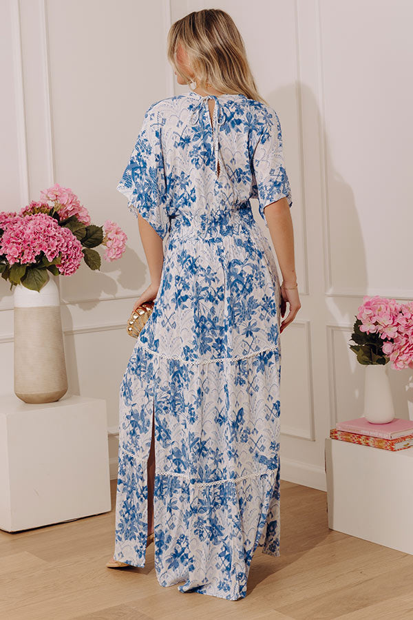 Destination Chic Floral Kimono Maxi Dress Image - 4