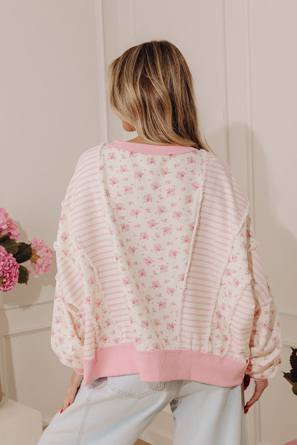 Floral Daydream Oversized Sweatshirt in Pink Image - 3