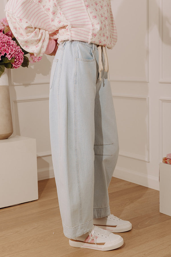 Casual Luxe Midrise Barrel Leg Jean Image - 4