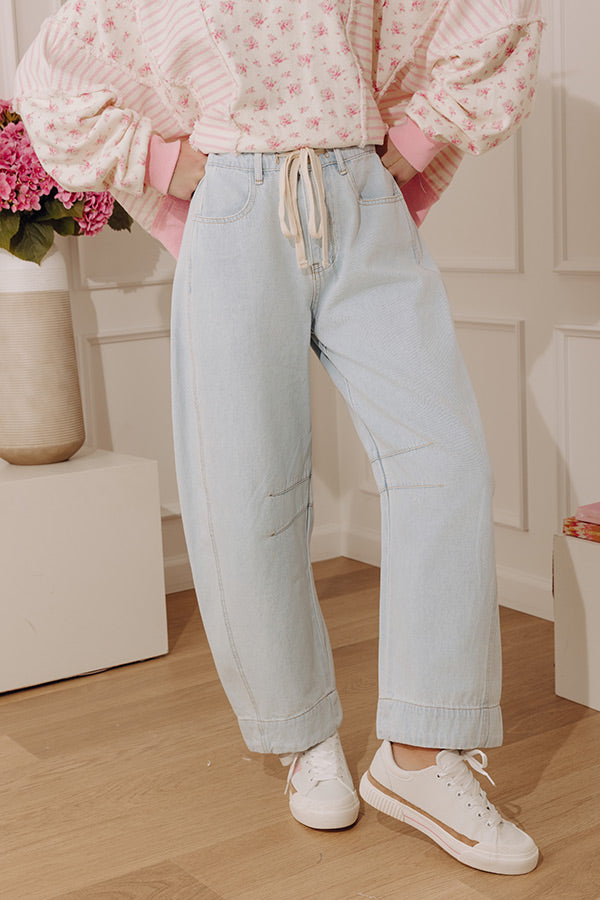 Casual Luxe Midrise Barrel Leg Jean Image - 2