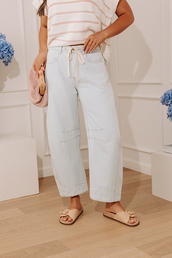 Casual Luxe Midrise Barrel Leg Jean Image - 1