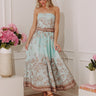 Paris Petals Midi Dress in Light Teal Image - 1