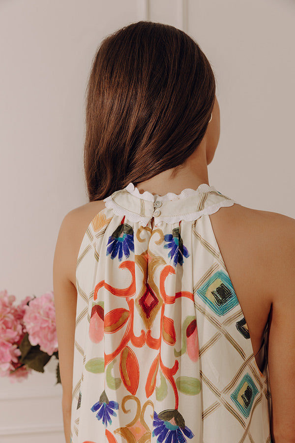 Mediterranean Muse Midi Dress in Scarlet Image - 5