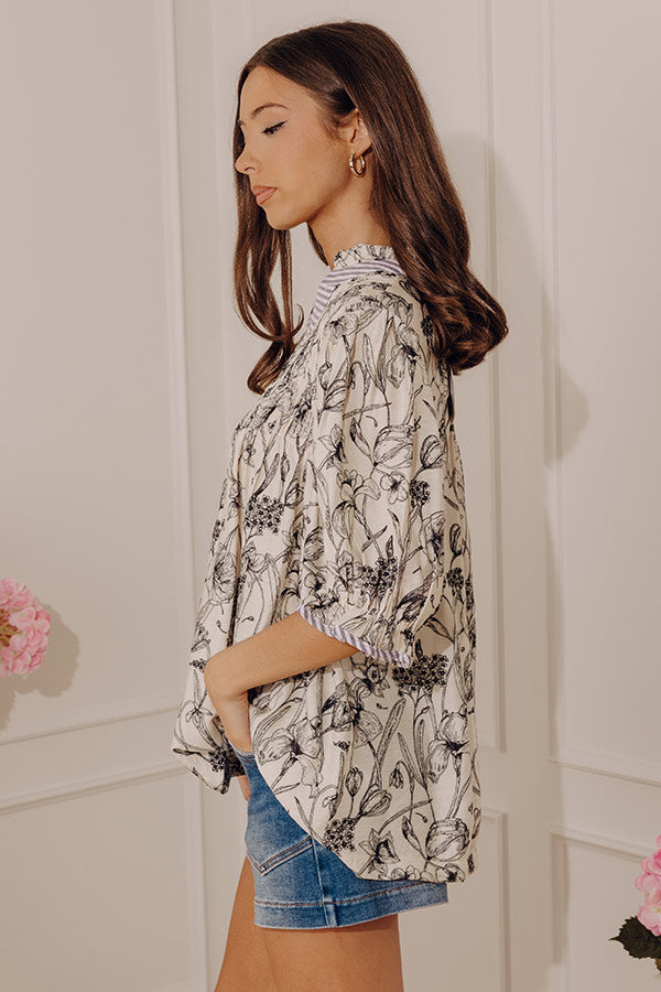Polished Darling Floral Button Up Top Image - 3