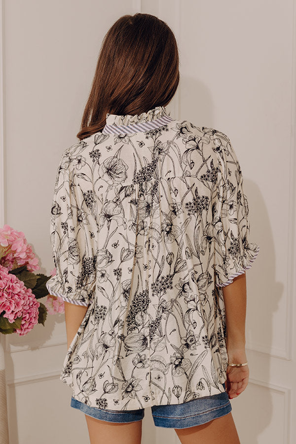 Polished Darling Floral Button Up Top Image - 4