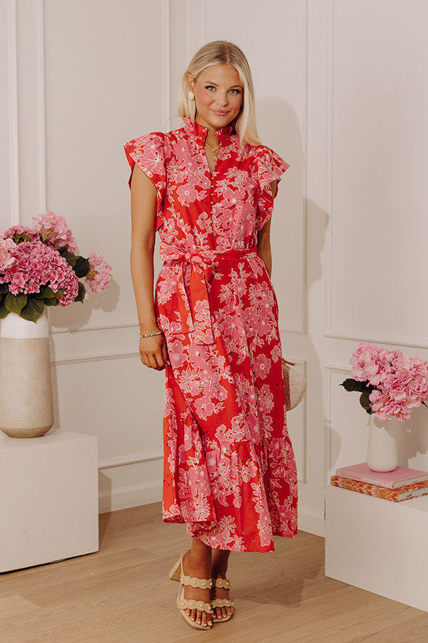 Floral Keepsake Eyelet Midi Dress Image - 3