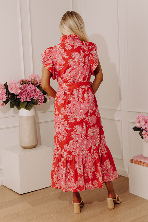 Floral Keepsake Eyelet Midi Dress Image - 5