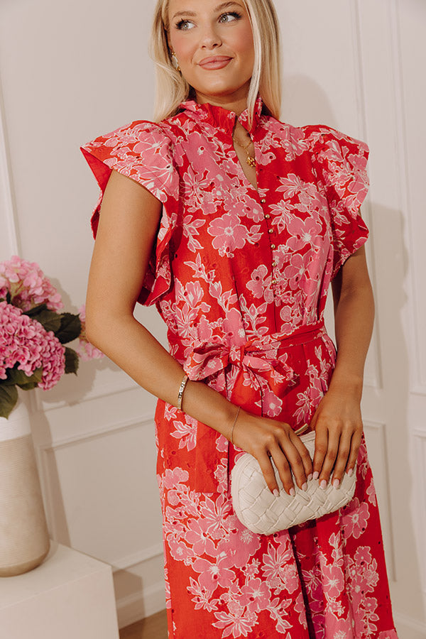 Floral Keepsake Eyelet Midi Dress Image - 2