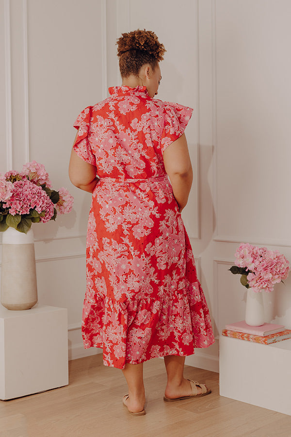 Floral Keepsake Eyelet Midi Dress Curves Image - 4