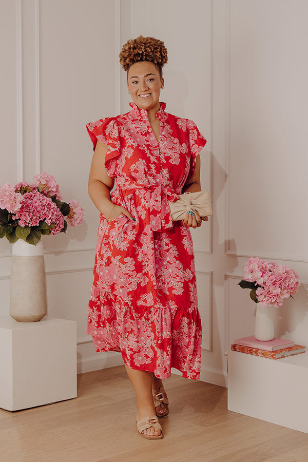 Floral Keepsake Eyelet Midi Dress Curves Image - 1