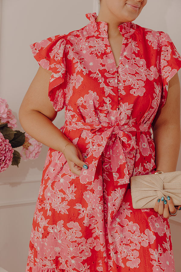 Floral Keepsake Eyelet Midi Dress Curves Image - 2