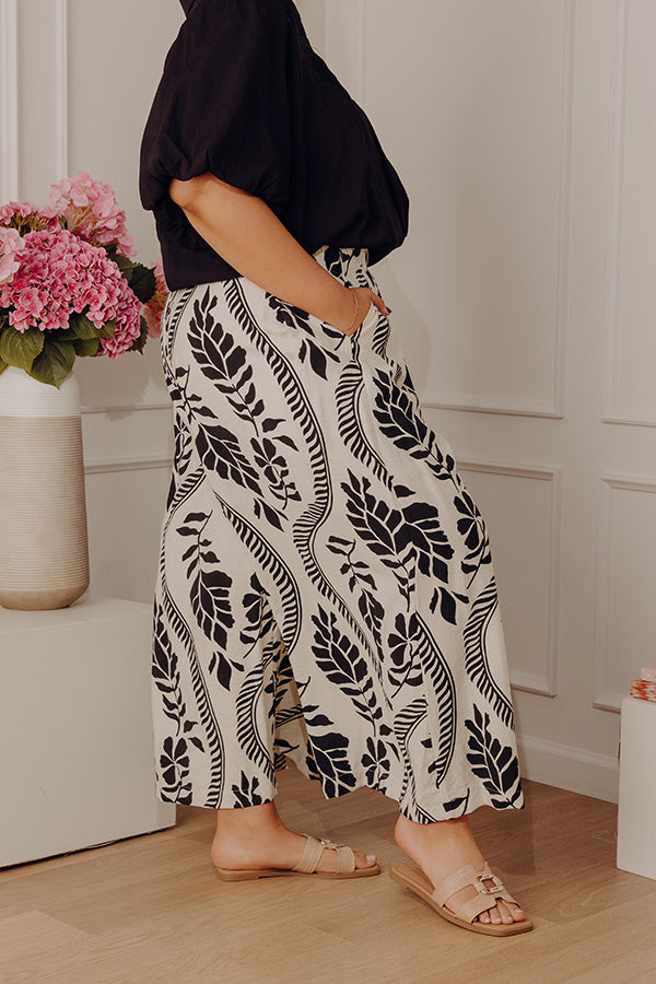 Floral Getaway High Waist Wide Leg Pants Curves Image - 3