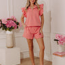 Favorite Fit Quarter Zip Scuba Top in Coral Pink Image - 1