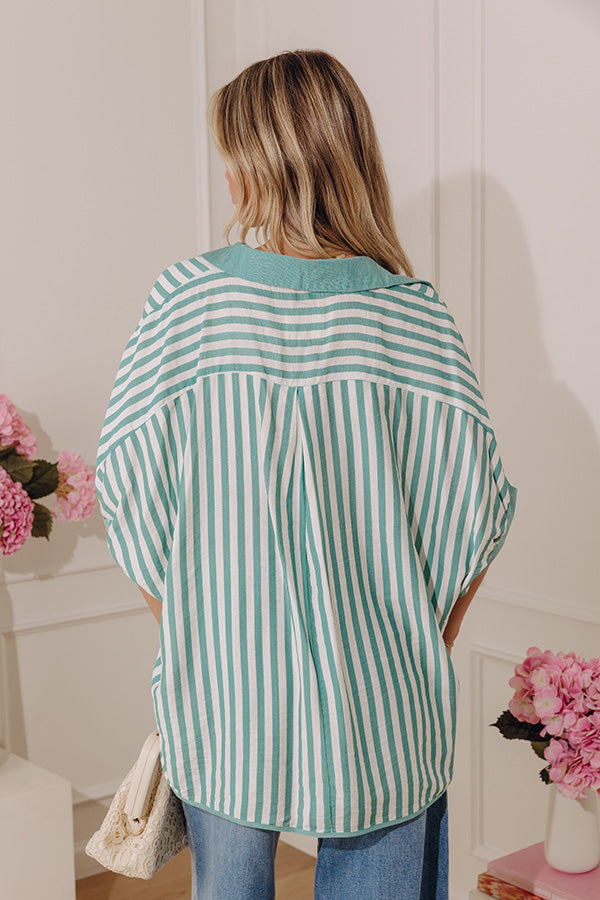 Dockside Chic Stripe Top in Teal Image - 3