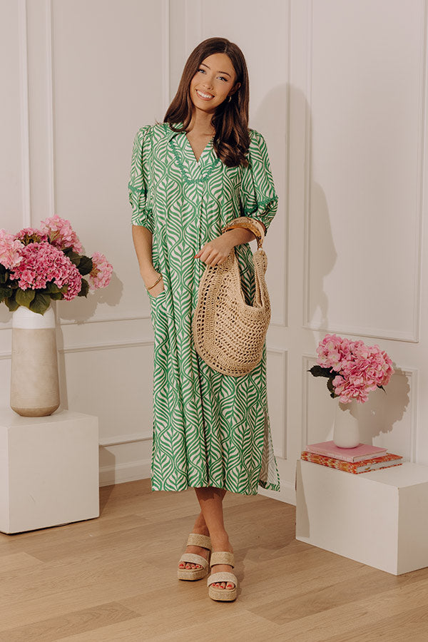 Resort Ready Muse Midi Dress in Green Image - 1