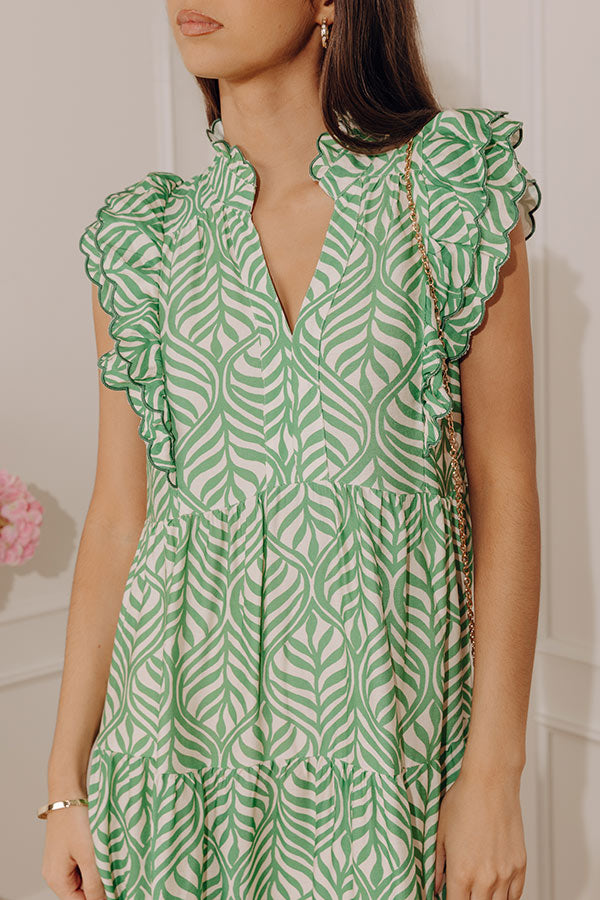 Sway In Style Tiered Midi Dress in Green Image - 3