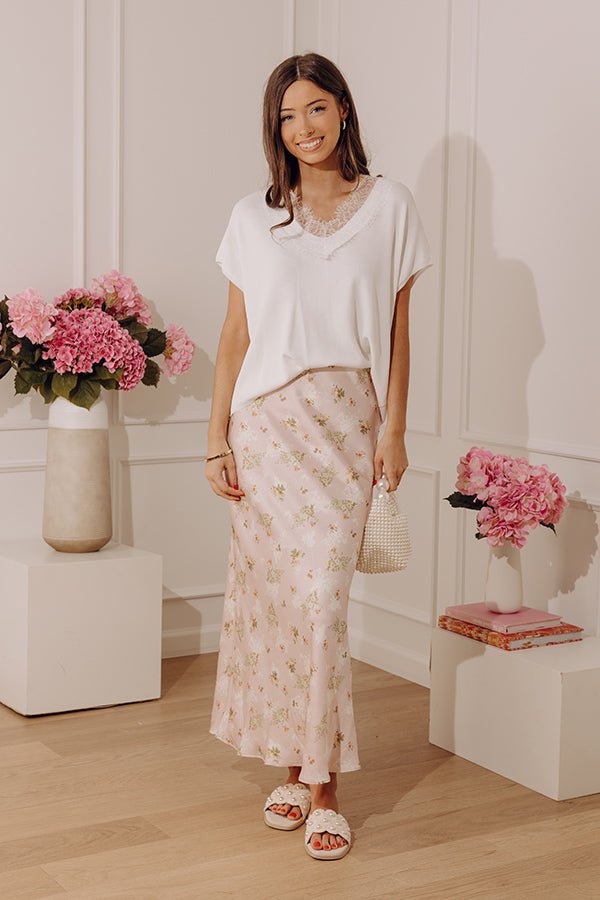 Casual Luxe Lace Trim Knit Top in Ivory Image - 2