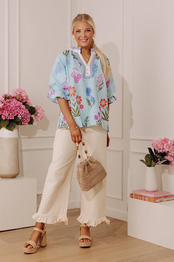 Wildflower Meadows Seersucker Shift Top Image - 4