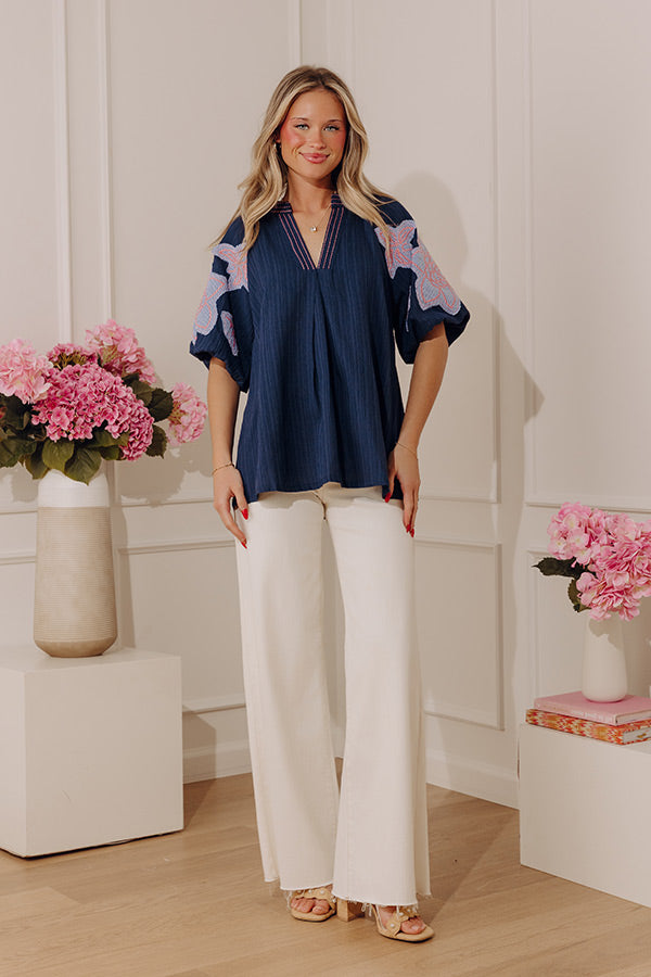 Joyful Moment Floral Embroidered Top Image - 1