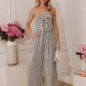 First Class Coastline Front Tie Knit Jumpsuit in White Image - 1