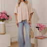 First Class Coastline Oversized Knit Tee in Blush Image - 1