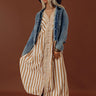 Coastal Luxe Stripe Midi Dress in Camel Image - 1