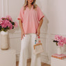 Casual Flow Scalloped Top in Pink Image - 1