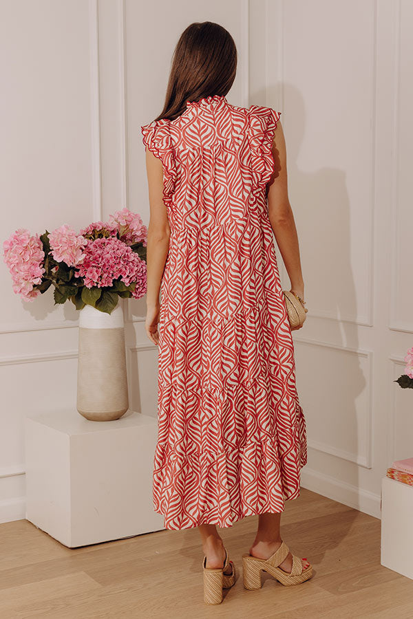 Sway In Style Tiered Midi Dress in Rustic Rose Image - 5