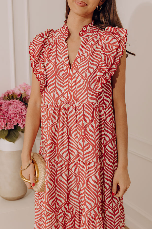 Sway In Style Tiered Midi Dress in Rustic Rose Image - 2