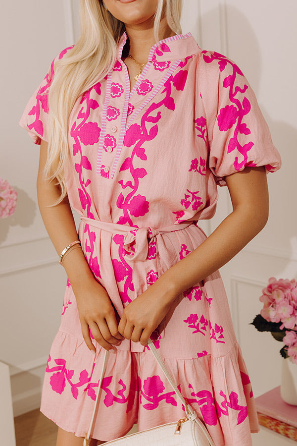 Petal Party Floral Mini Dress in Pink Image - 4