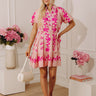 Petal Party Floral Mini Dress in Pink Image - 1