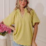 Casual Flow Scalloped Top in Lime Punch Image - 1
