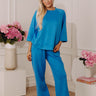 Instant Favorite High Waist Scuba Wide Leg Pants in Ocean Blue Image - 1