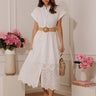 Classic Moment Eyelet Midi Dress in White Image - 1