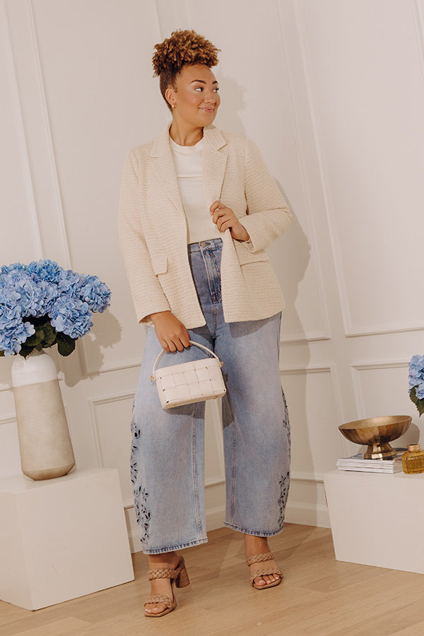 The Lucia High Waist Embroidered Barrel Leg Jean in Curves Image - 1